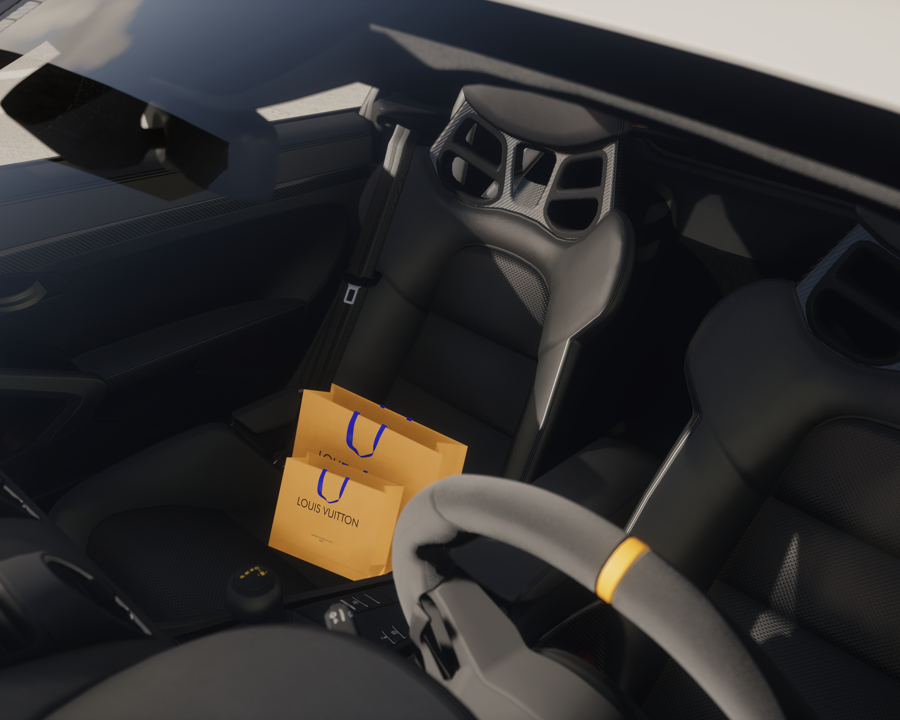 Dream Realism luxury car interior